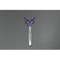 TCS Dovetail 6.5" Thinners/Blenders Pet Grooming Scissors - Purple Handle and Jewel Adjusting Screw