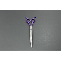 TCS Dovetail 7" Curved Pet Grooming Scissors - Purple Handle 