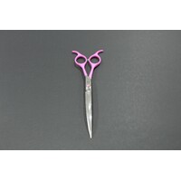 TCS Dovetail 7" Curved Pet Grooming Scissors - Pink Handle 