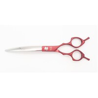 TCS 7" Curved Pet Scissors - Red