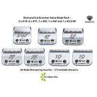 Groomer Value Blade Pack - 2 x #10, 2 x #7F, 1 x #5F, 1 x #4F and 1 x #3 3/4F 