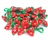 TCS Christmas Snowflake Dog/Pet Adjustable Neck Bows - 25pcs