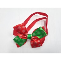 TCS Christmas Satin Snowflake Dog Neck Bows - 25pcs