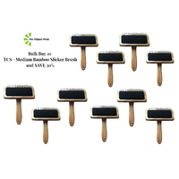 TCS Medium Bamboo Slicker Brush Soft - Bulk Buy 10