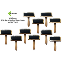 TCS Large Bamboo Slicker Brush Soft - Bulk Buy 10