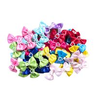 TCS Satin with Pearl Heart Dog Hair Clip - 50pcs