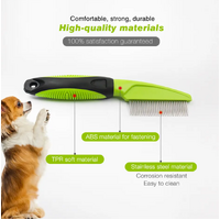 TCS Rotating Pin Pet Grooming Comb with Ergonomic Handle