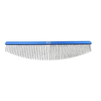 TCS Half Moon Pet Grooming Comb with Flat Blue Handle - 50/50